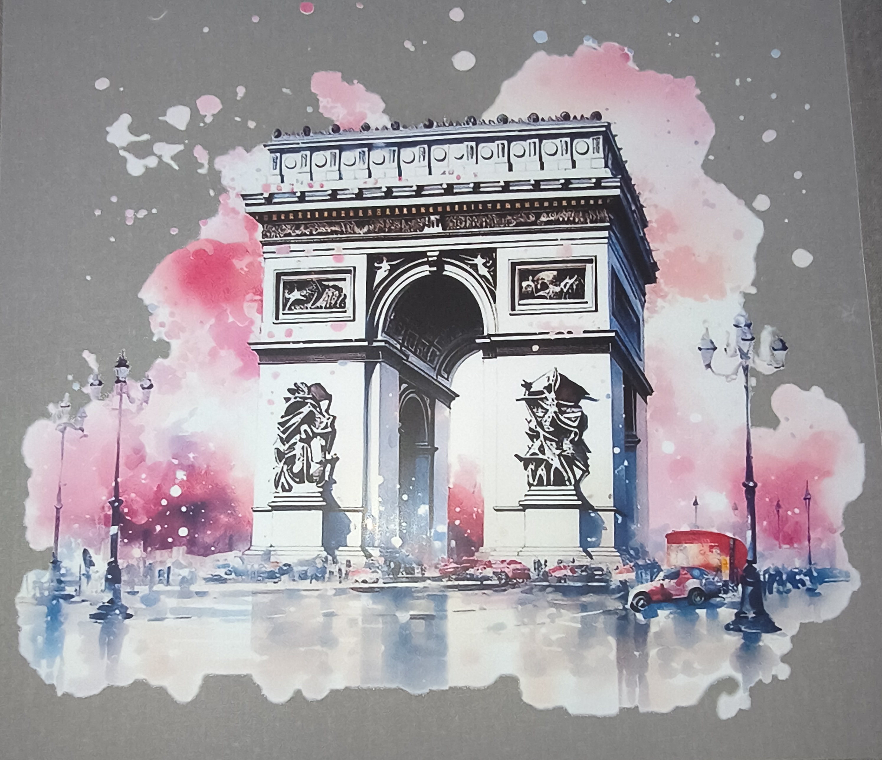 Arc de Triomphe watercolor design